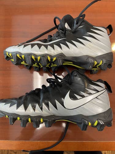 Black Men's Molded Cleats Mid Top Alpha Menace Shark