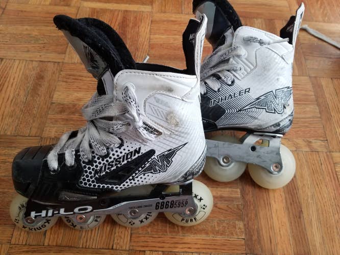 Junior Used Mission Inline Skates Wide Width Size 1.5