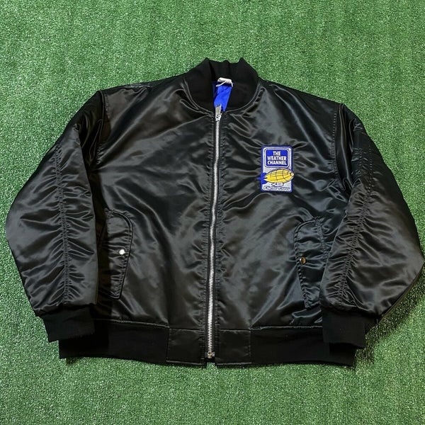 Weather Channel Jacket Mens XL Black Official Blimp Crew TV News Channel Vintage
