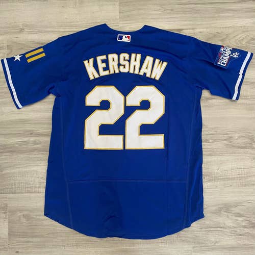 Kershaw dodgers blue championship jersey