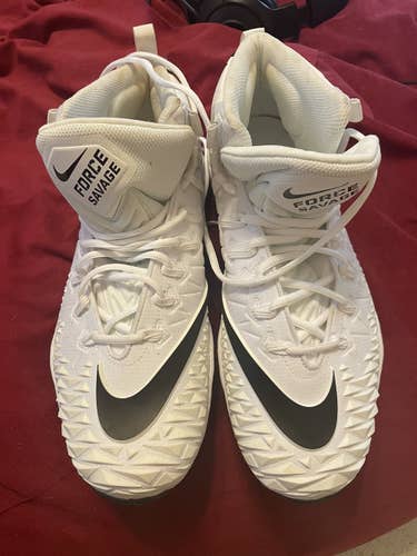 White Men's Molded Cleats High Top Force savage