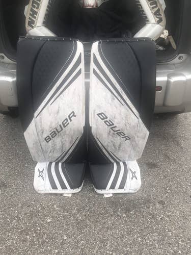 Black Senior 32" Bauer  Vapor 2X Goalie Leg Pads