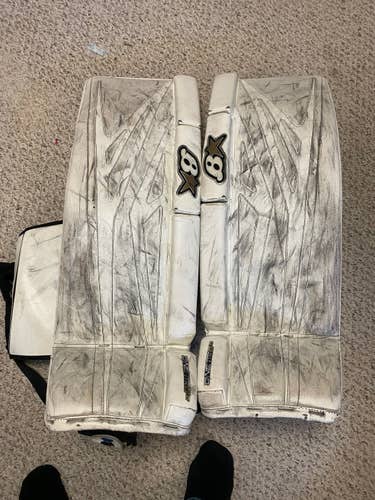 White Used Intermediate 32" Brian's GNETiK 8.0 Goalie Leg Pads