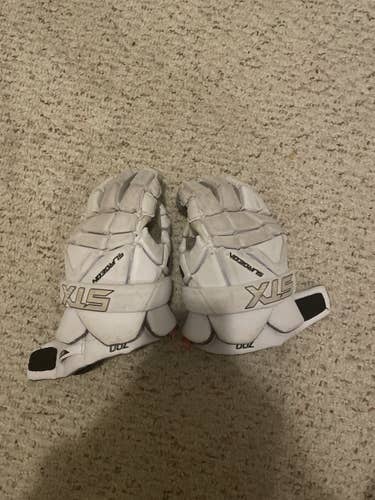 White Used Player's STX 13" Surgeon 700 Lacrosse Gloves