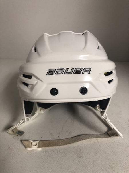 White Used Medium Bauer Pro Stock Re-Akt 95 Helmet