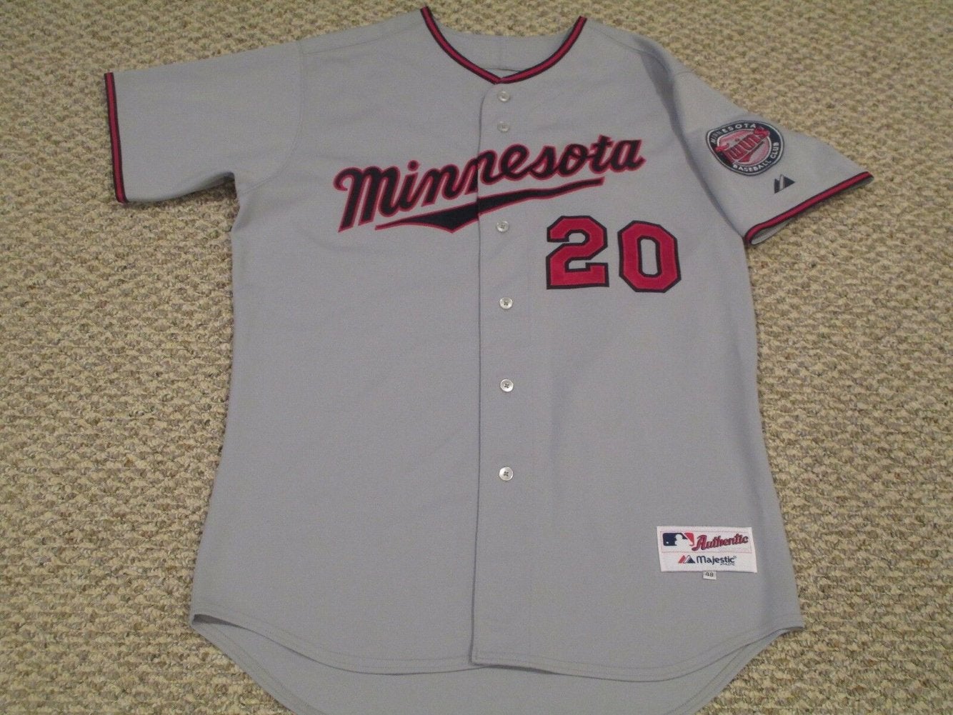 Authentic Majestic MN TWINS Team Issued Carlos Gutierrez Road Jersey size  (XL)