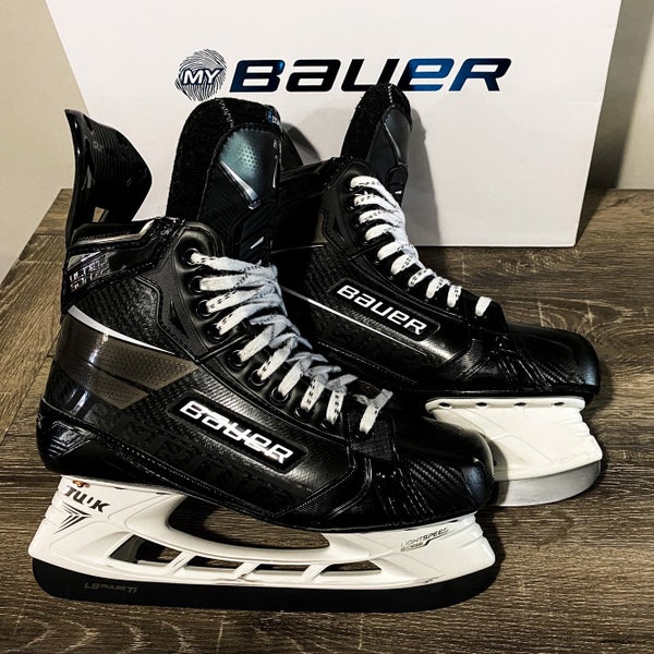 Senior Bauer Pro Stock Custom Supreme UltraSonic Skates Size 9 Fit 3 Gunmetal Black