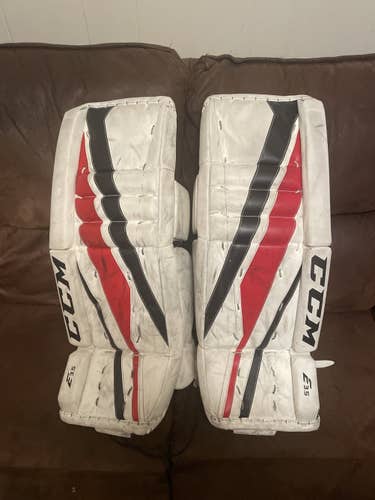 Red Junior 26" CCM  Extreme Flex E3.5 Goalie Leg Pads