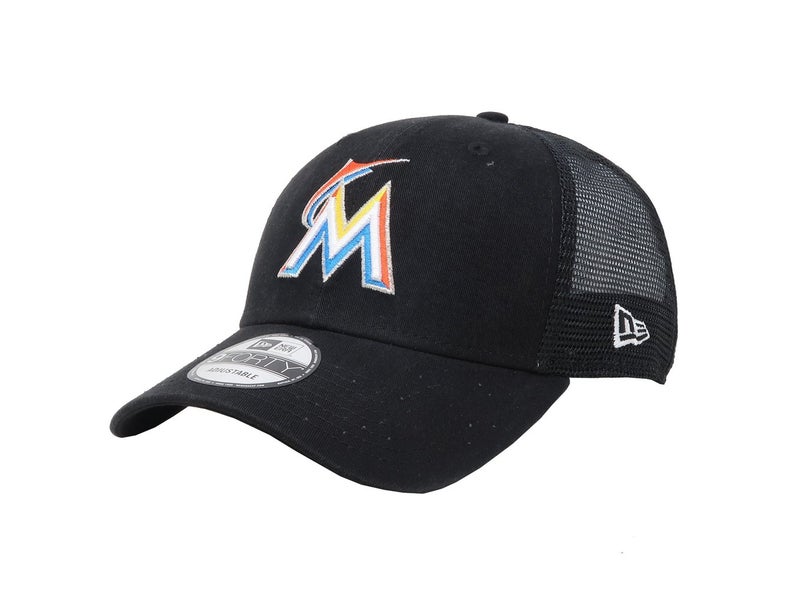 Miami Marlins MLB New Era Mens Baseball Cap Hat Black Logo Fitted Cotton  XXL New