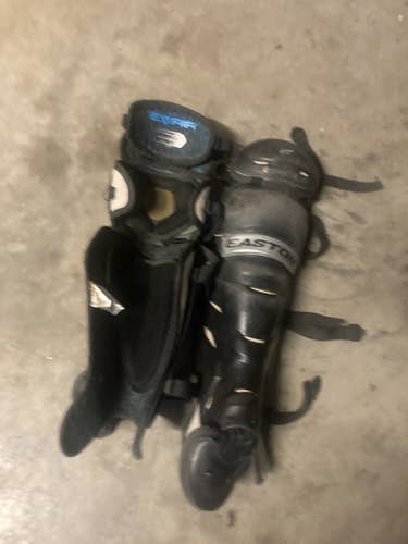 Black Used Intermediate Easton Catcher's Leg Guards