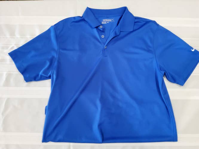 Blue Adult Men's Used Large Nike Dri-Fit Golf Shirt