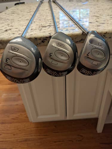 Rare Ping TiSi Tec Fairway  #3, #5, & #7 Wood Set Men's Used Right Handed