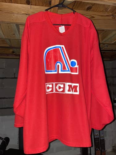 Vintage CCM Quebec Nordiques NHL Red Hockey Jersey Size XL
