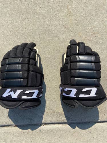 Black Used Senior CCM HG97 Gloves 14" Pro Stock