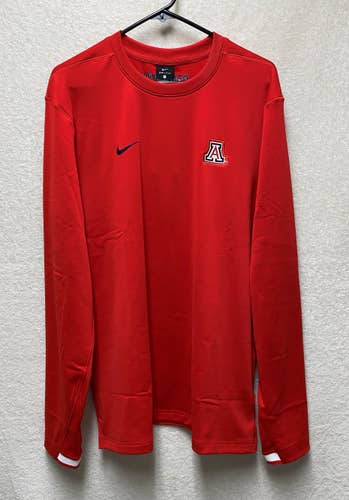 NIKE NCAA Arizona Wildcats Dri-FIT Size L Long Sleeve On Field Pullover New $75