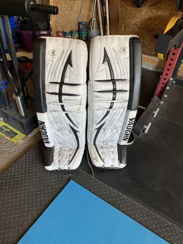 White Senior 36" Vaughn Goalie Leg Pads