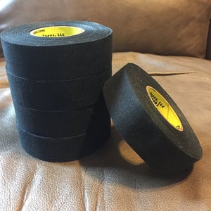 5 rolls of Black Cloth Hockey Stick Tape Pro Quality 24mm X25m