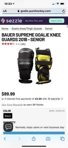 Senior Bauer Goalie Knee Guards