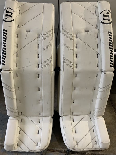 White Senior 34" +1.5” Warrior Ritual G3 Goalie Leg Pads