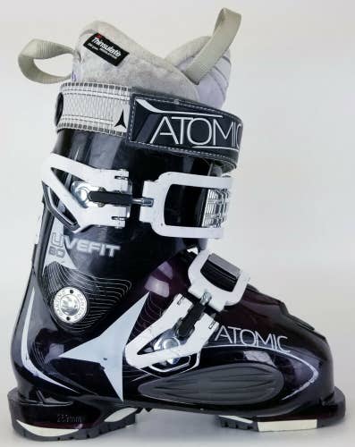 $300 Womens Atomic Live Fit R80 Ski Boots Ladies Purple Black Mondo 22 USA 5
