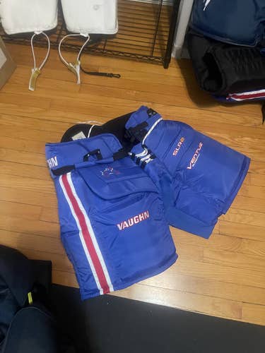 Blue Senior Used Large Vaughn Ventus SLR Pro Hockey Goalie Pants