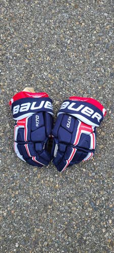 Blue Used Junior Bauer Supreme S170 Gloves 11"