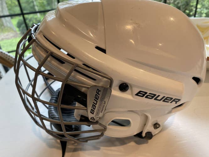 White Used Small Bauer Helmet