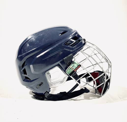 Like New Medium CCM Resistance Pro Stock Helmet w/Cage - Navy