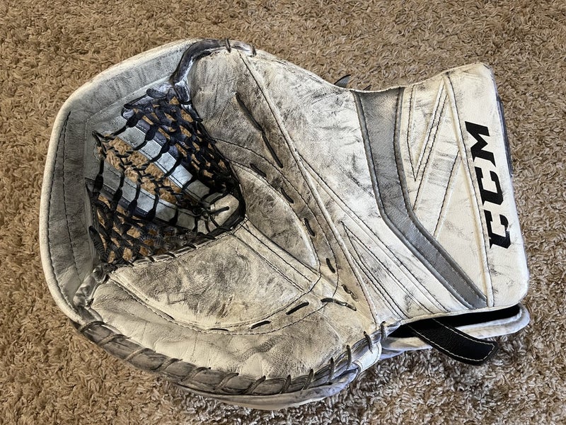 White Senior Used CCM Full Right Premier II Pro Pro Stock