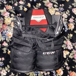 Black Used Large CCM Extreme Flex II Shield Pro Hockey Goalie Pants