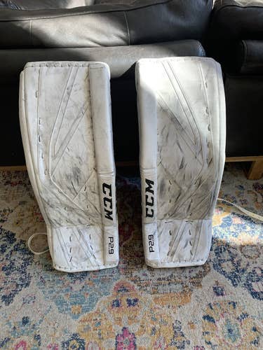 White Junior 31" CCM  Premier P2.9 Goalie Leg Pads