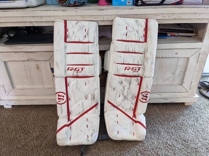 White Used Intermediate 31" Warrior Ritual GT Goalie Leg Pads