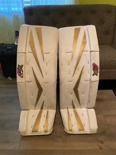 White Used Senior 35" Brian's NetZero Goalie Leg Pads