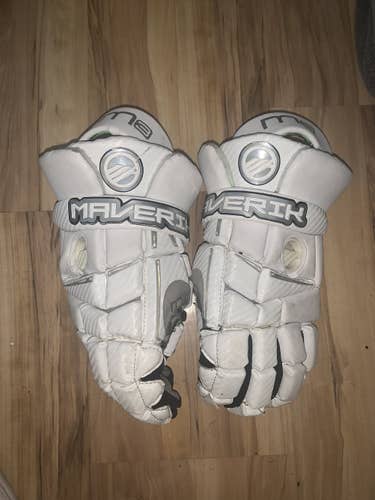 White New Player's Maverik 13" M3 Lacrosse Gloves