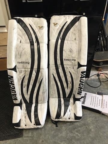 Used 34" Vaughn Velocity V5 Goalie Leg Pads