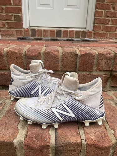 New Balance Freeze 2.0 lax cleat, White & blue, Men's Size 9.0