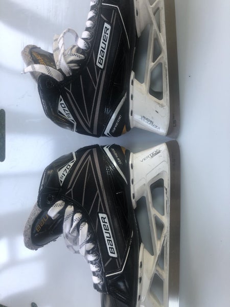 Junior Used Bauer Supreme S170 Hockey Goalie Skates Regular Width Size 7