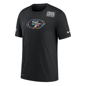 NIKE Dri-FIT NFL San Francisco 49ers On Field "Crucial Catch - Intercept Cancer" T Shirt New