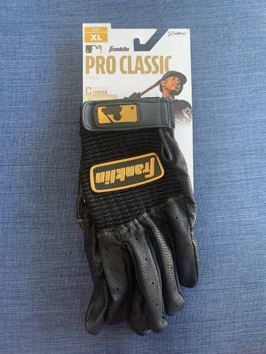 Black New XL Franklin Pro Classic Batting Gloves