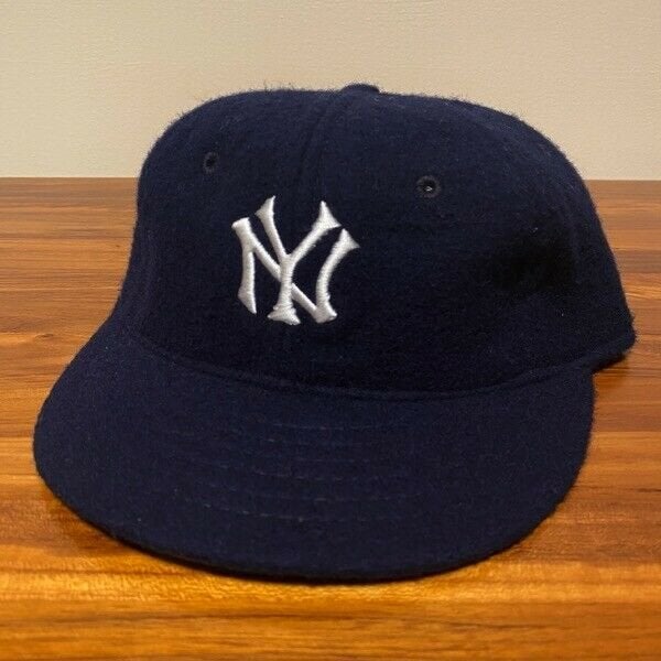New York Yankees Hat Baseball Cap Fitted 7 1/2 Mitchell & Ness Vintage 80s Blue