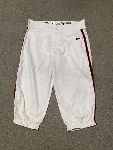 White Nike short baseball pants