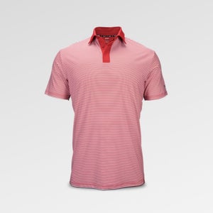 Marucci Mens Red & White Striped Performance Polo