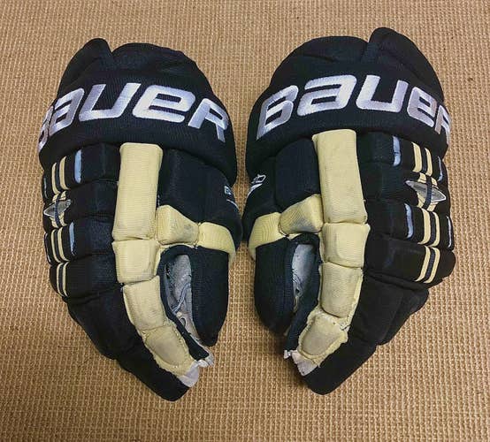 Bauer BH Pro 4 Roll NHL Pittsburgh Penguins Pro Stock Hockey Gloves 14”