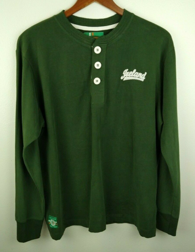 Retro Irish "Ireland" Track & Field Men's Size 2XL Long Sleeve Henley Sweatshirt
