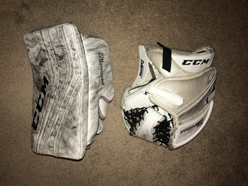 CCM Premier R1.9 Hockey Goalie Glove & Blocker Set White