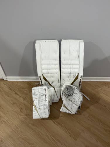 White Senior 36+2” Regular Pro Stock Goalie Full Set