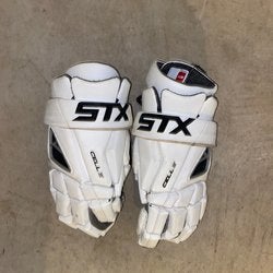 White Used STX  Cell IV Lacrosse Gloves