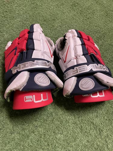 Red Used Player's Maverik 13" M4 Lacrosse Gloves