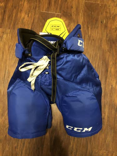 Blue Junior Used Medium CCM Tacks 9060 Hockey Pants