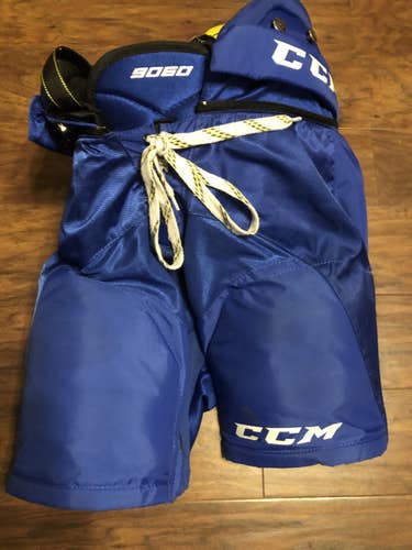 Blue Junior Used Medium CCM Tacks 9060 Hockey Pants